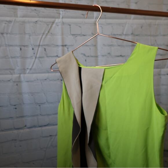 Diane Von Furstenberg Multicolor Shizuka DVF Silk Sleeveless Dress 2 Ruffles - Picture 4 of 4